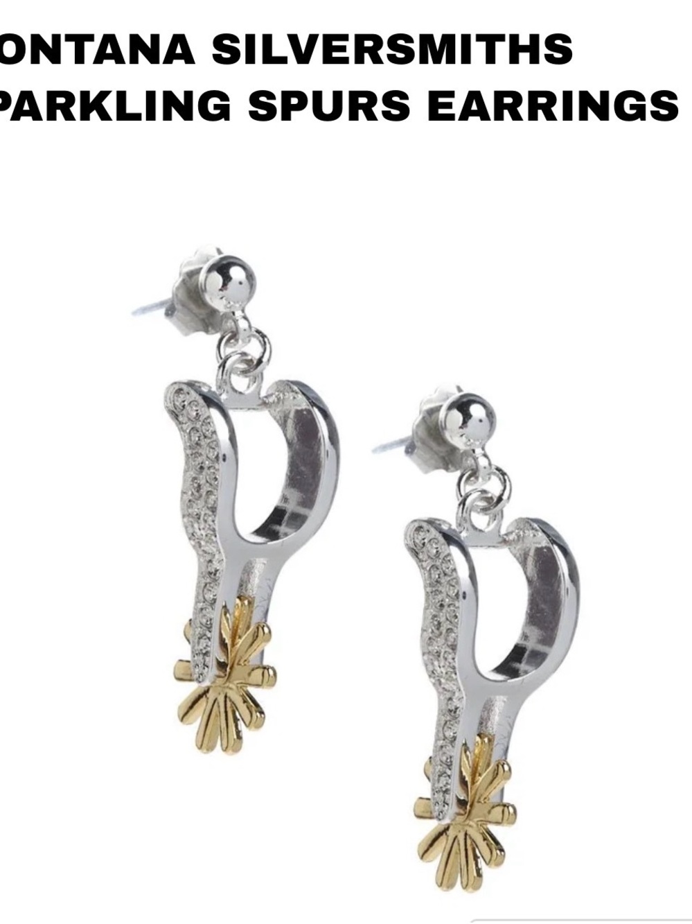 Montana Silversmiths Two-Tone Sparkling Spur Drop Earrings